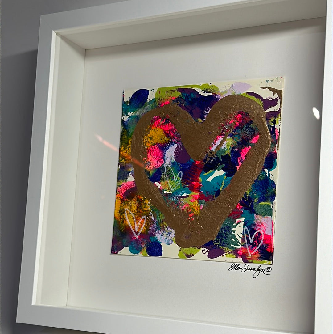 Framed Original Heart Monoprint