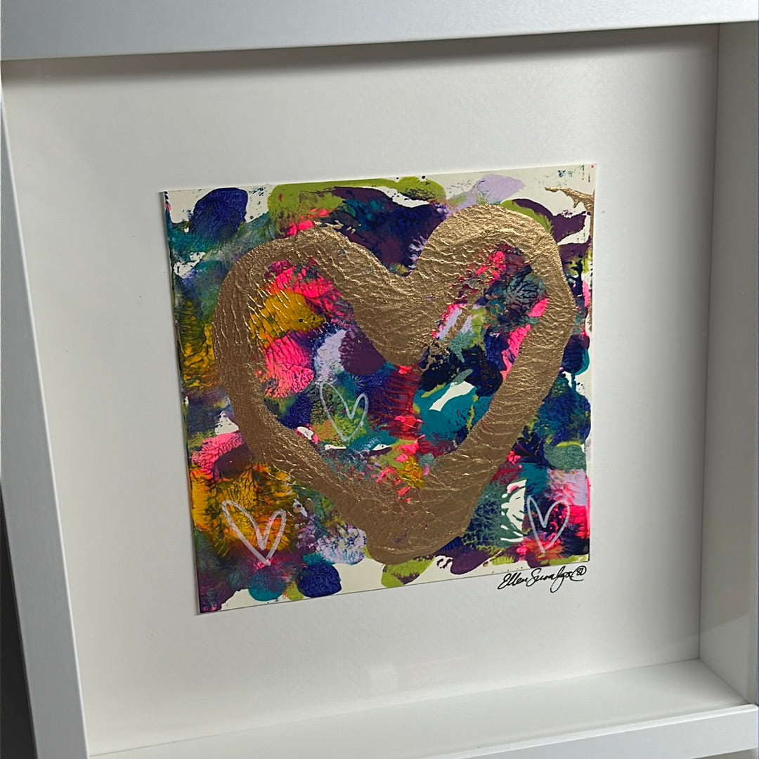 Framed Original Heart Monoprint