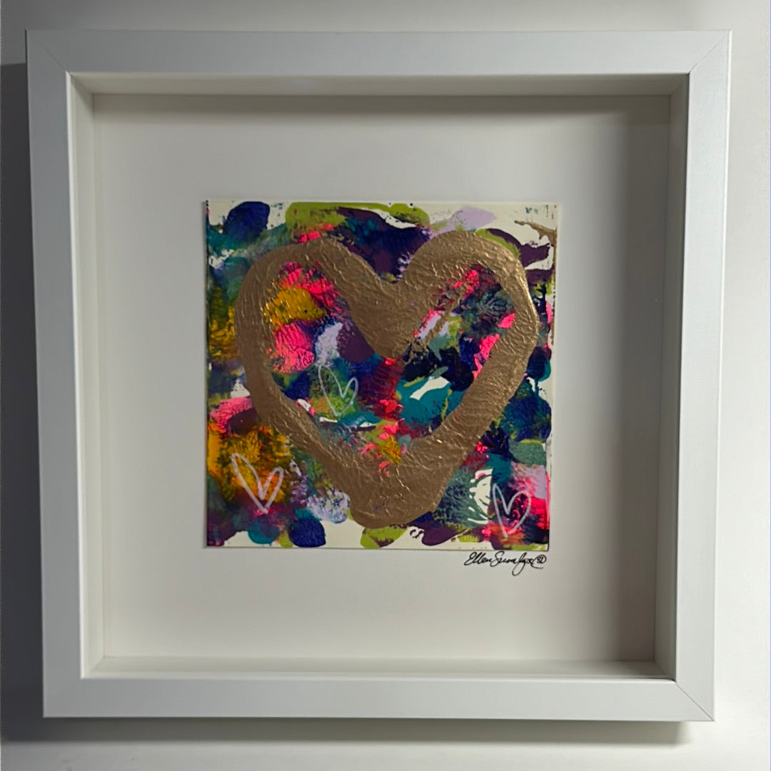 Framed Original Heart Monoprint