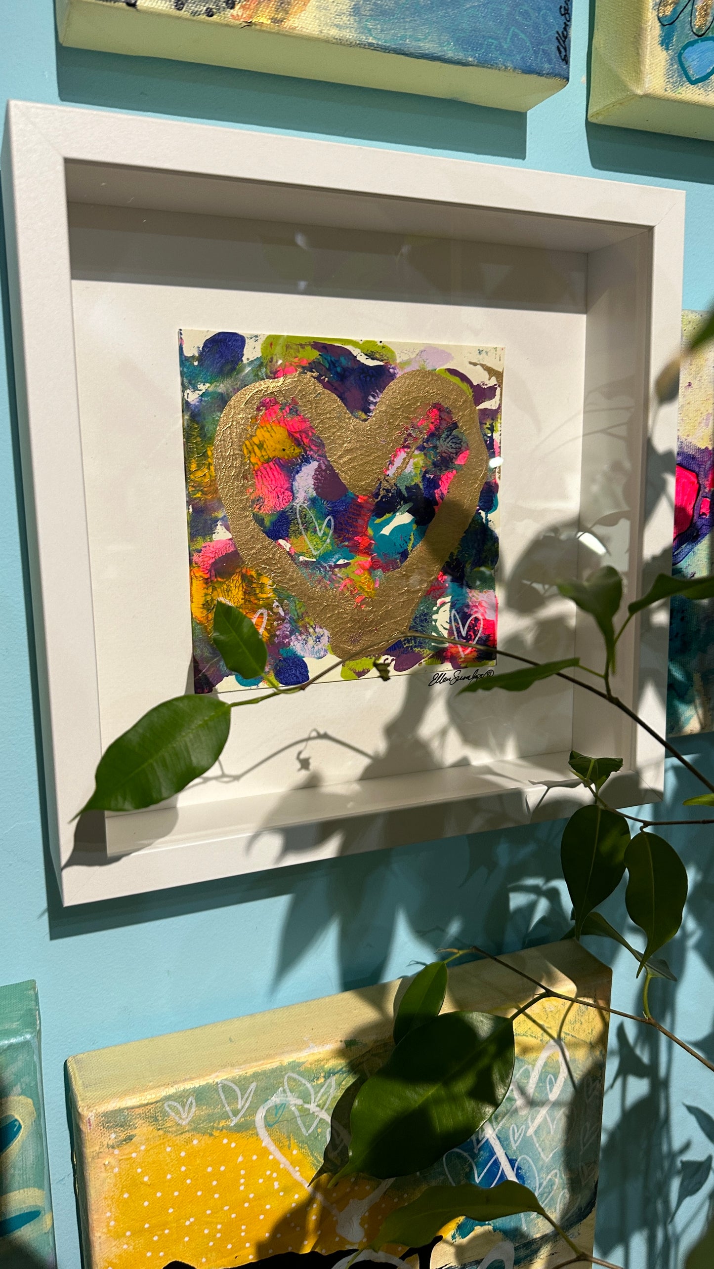 Framed Original Heart Monoprint