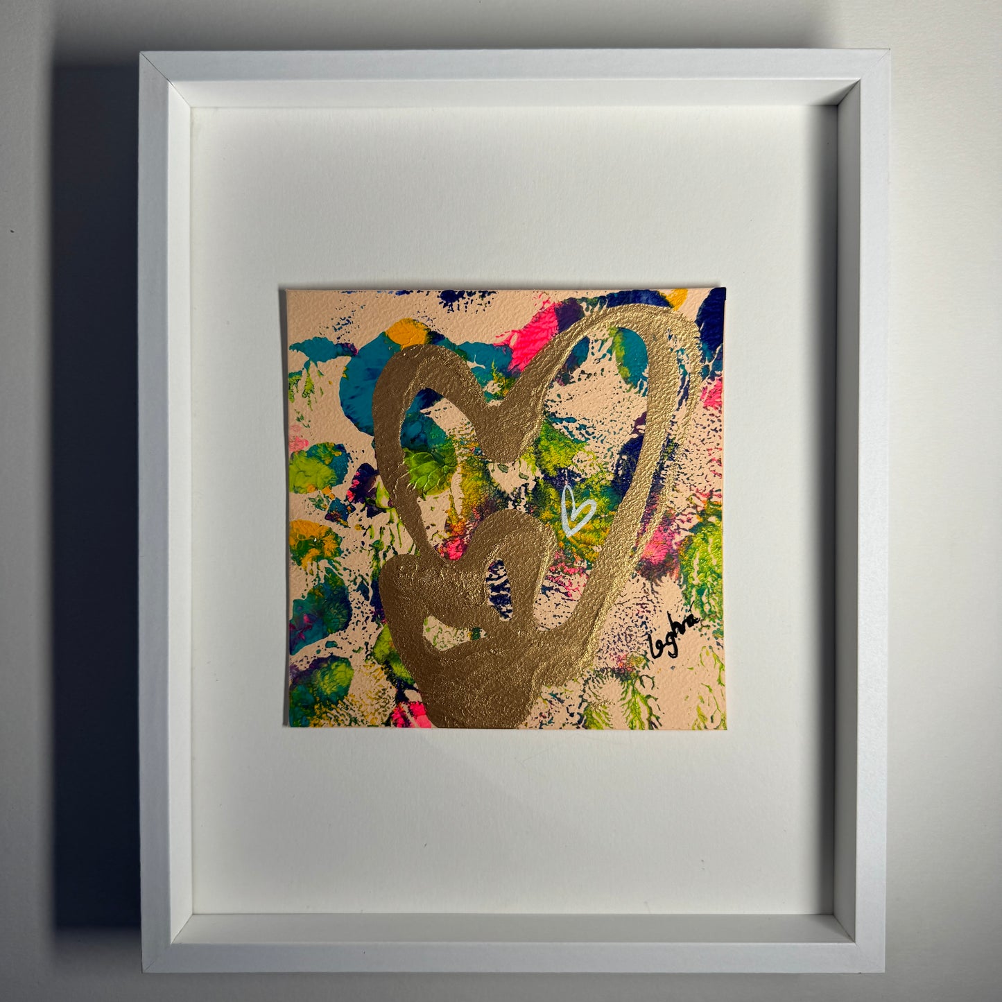 Framed Original Heart Monoprint