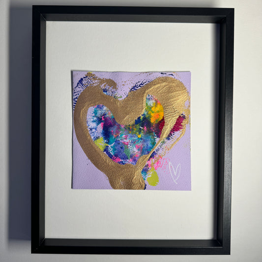 Framed Original Heart Monoprint
