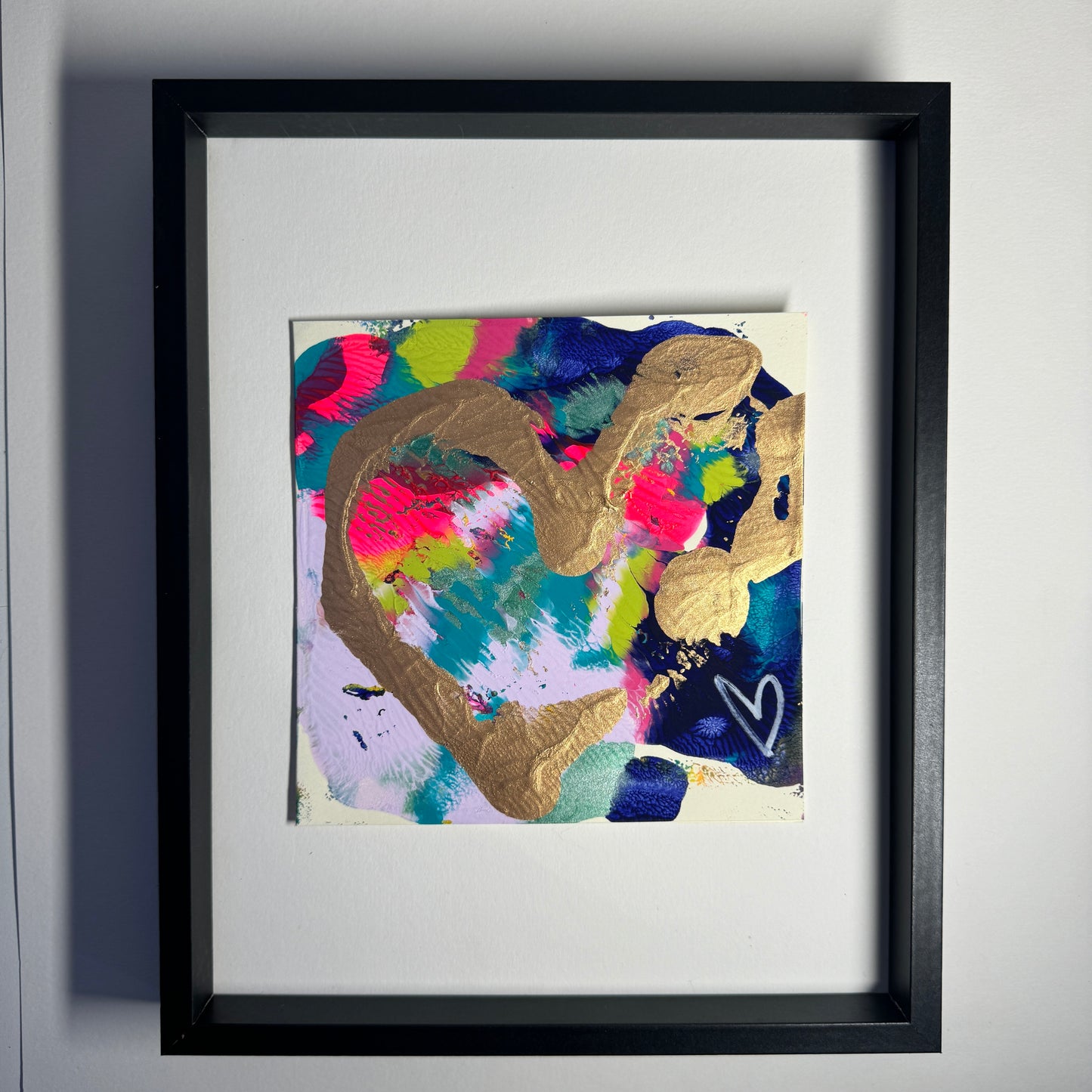Framed Original Heart Monoprint