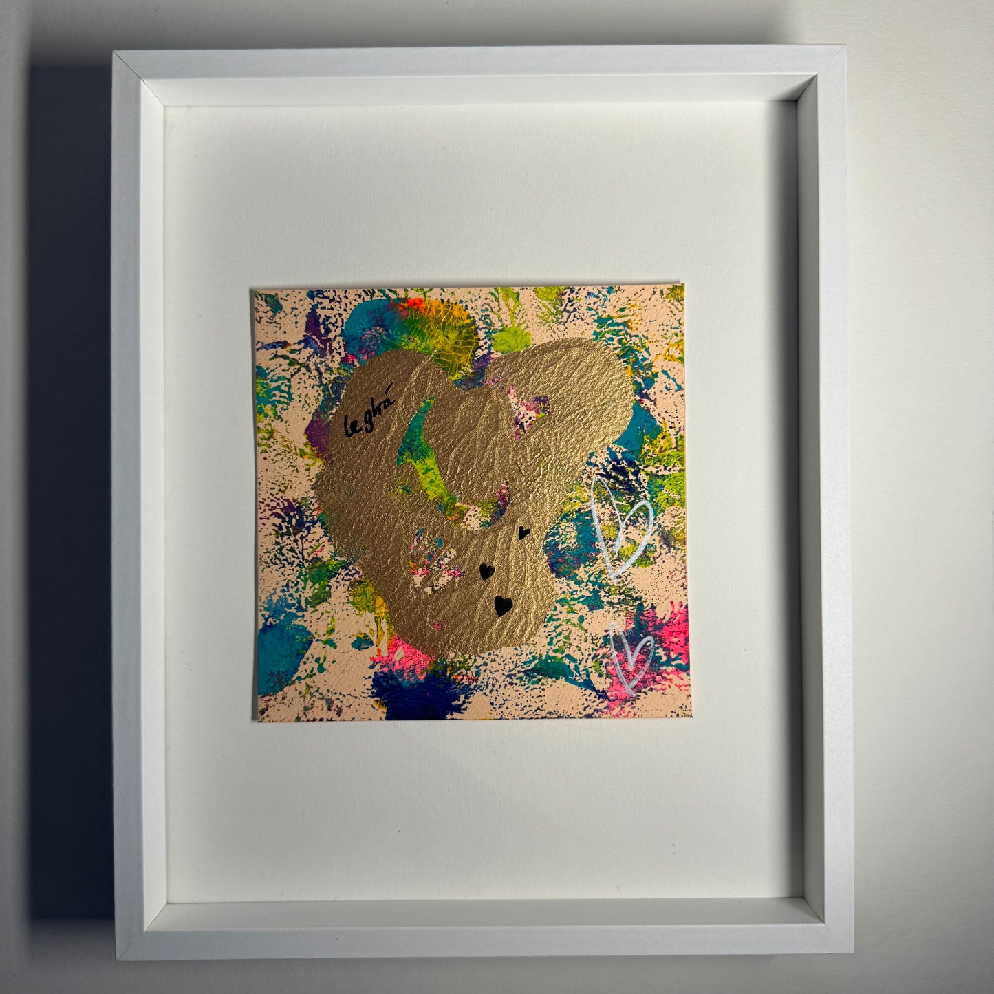 Framed Original Heart Monoprint