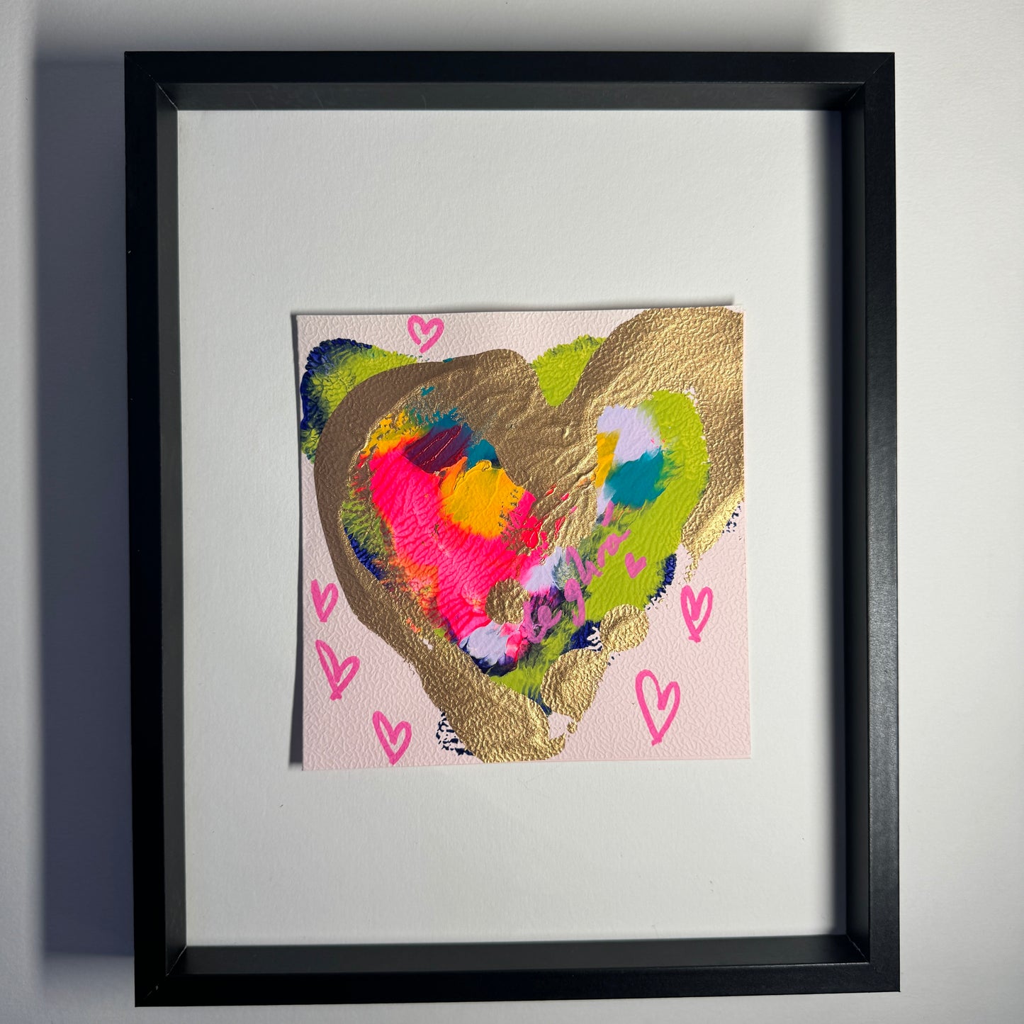 Framed Original Heart Monoprint