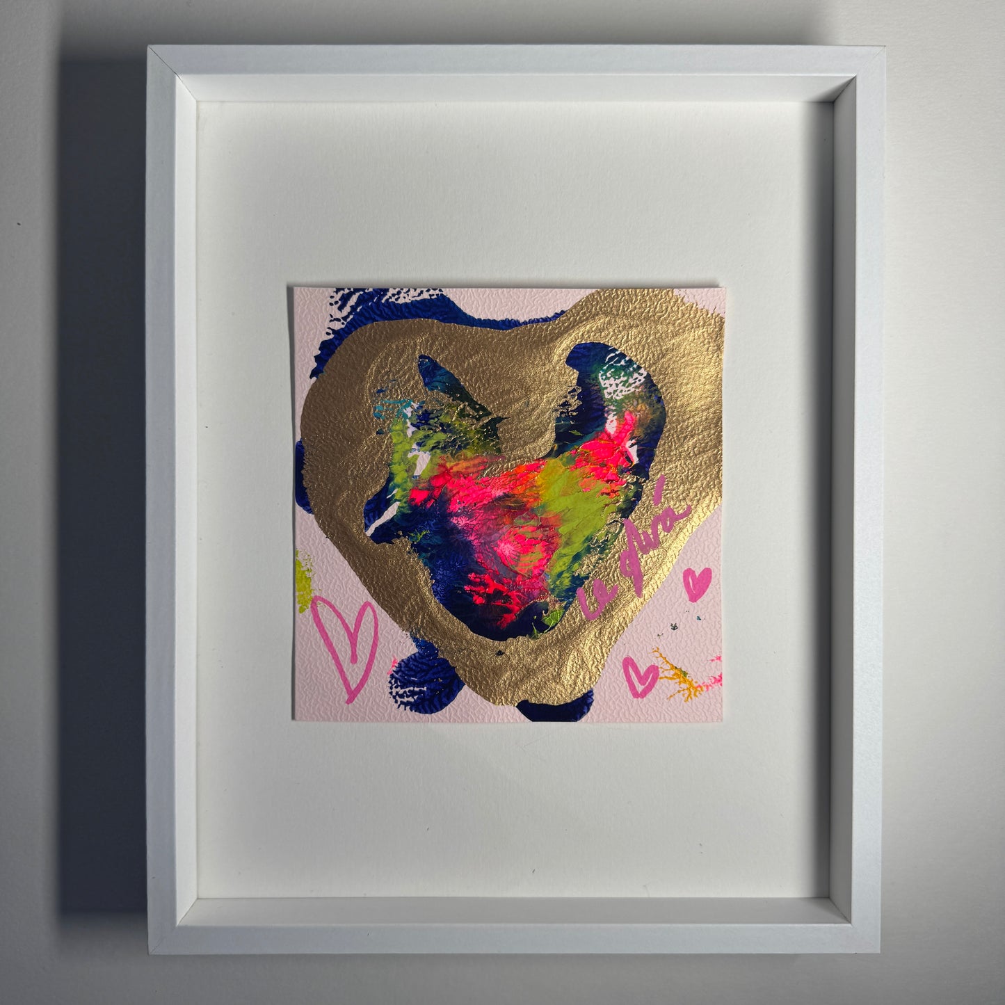 Framed Original Heart Monoprint