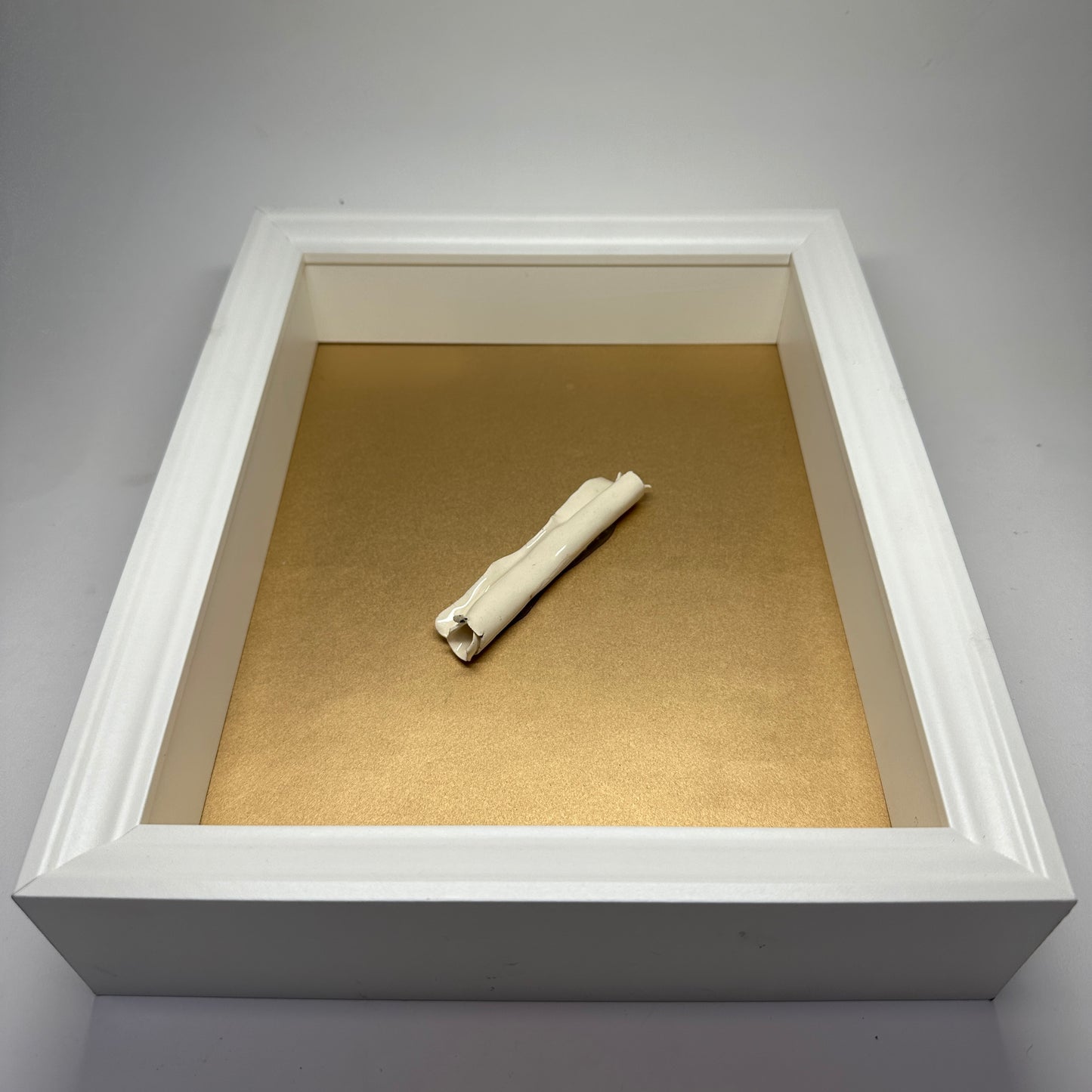 White Ceramic Scroll Framed Wall Piece
