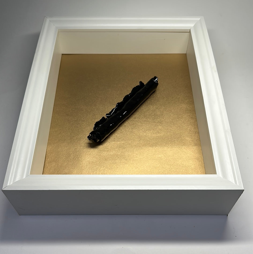 Black Ceramic Scroll Framed Wall Piece
