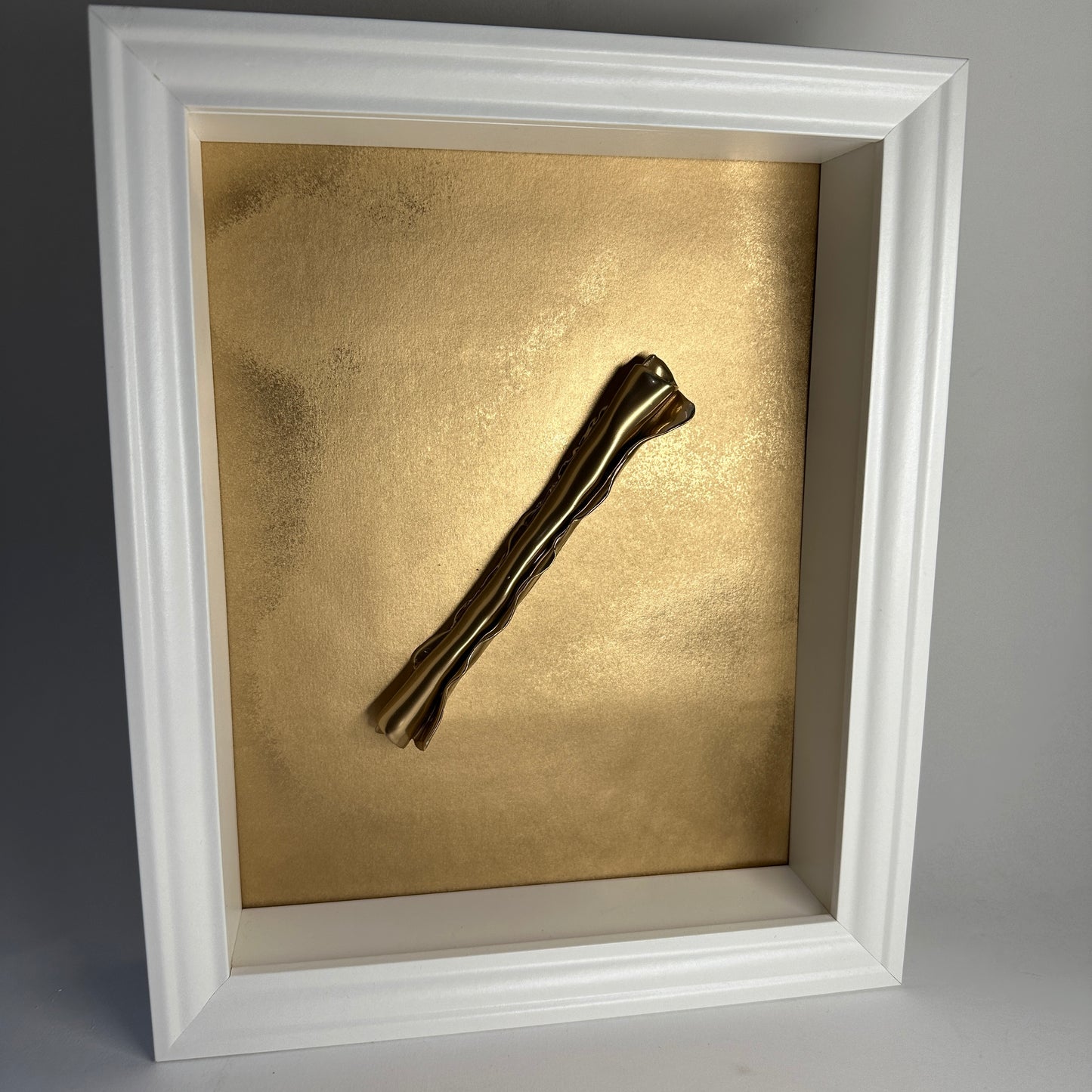 Gold Scroll framed ceramic wall piece