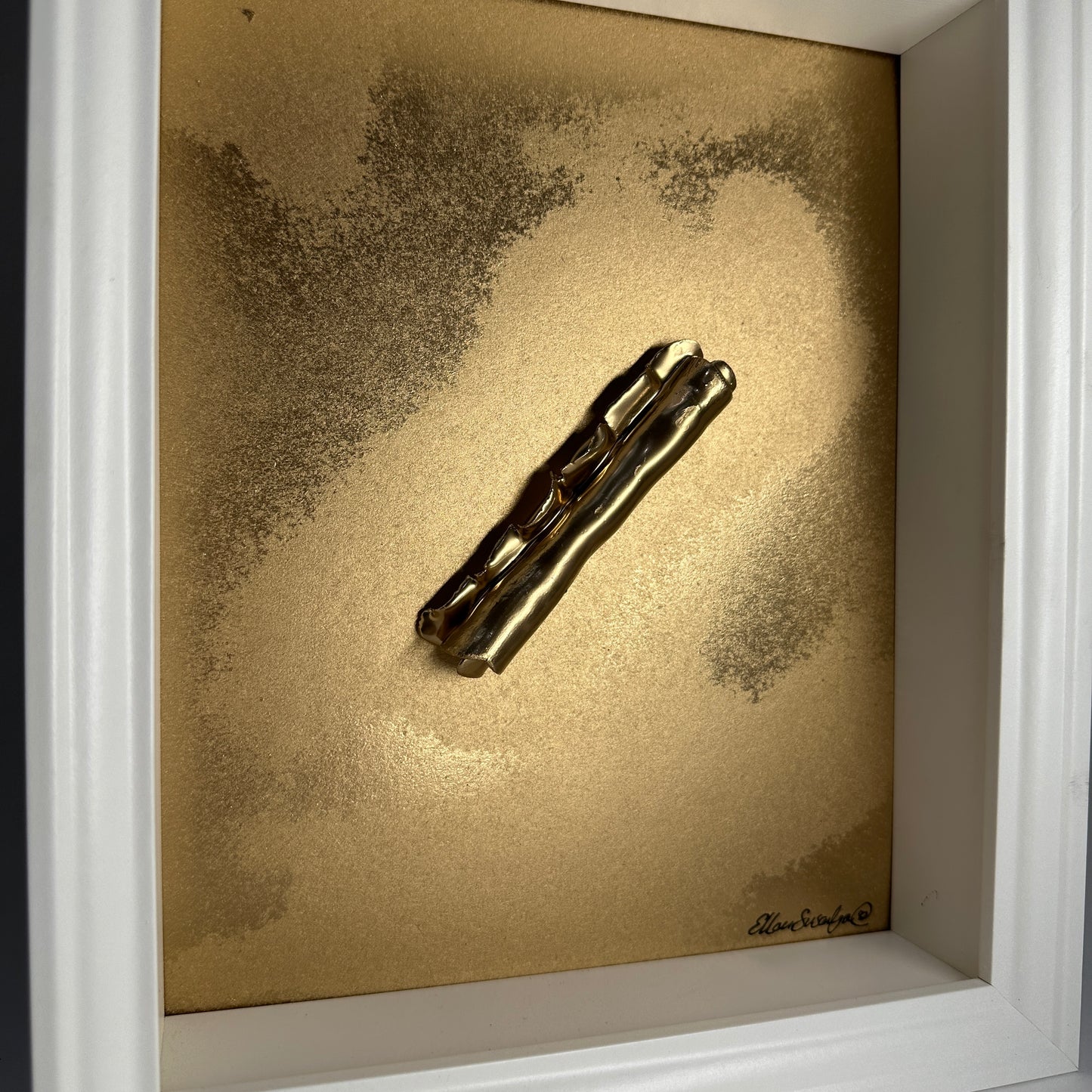 Gold Ceramic Scroll Framed Wall Piece