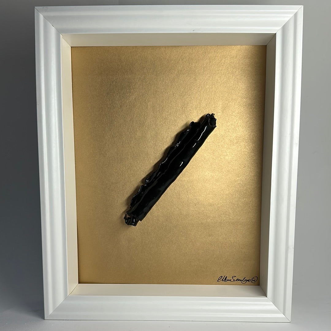 Black Ceramic Scroll Framed Wall Piece