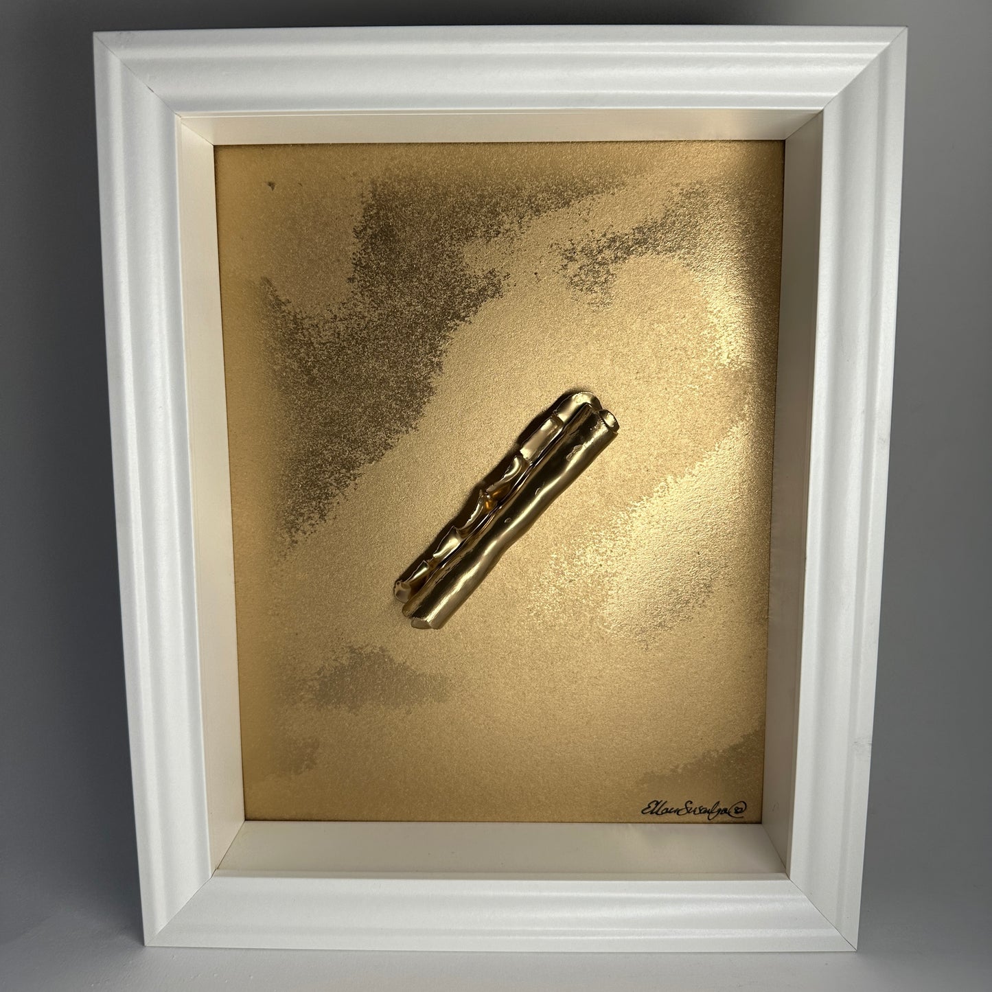 Gold Ceramic Scroll Framed Wall Piece