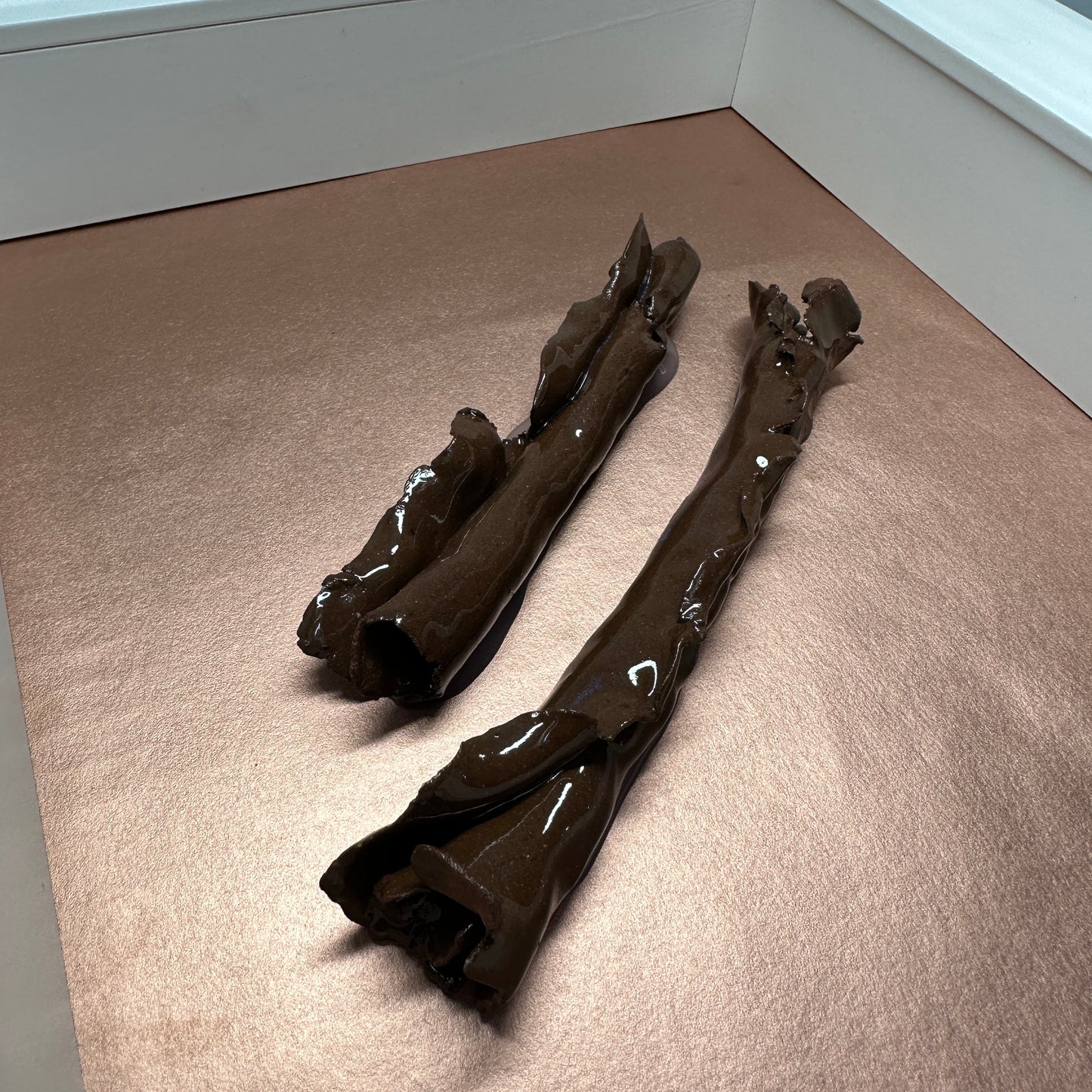 Brown & Copper Ceramic Scroll Framed Wall Piece