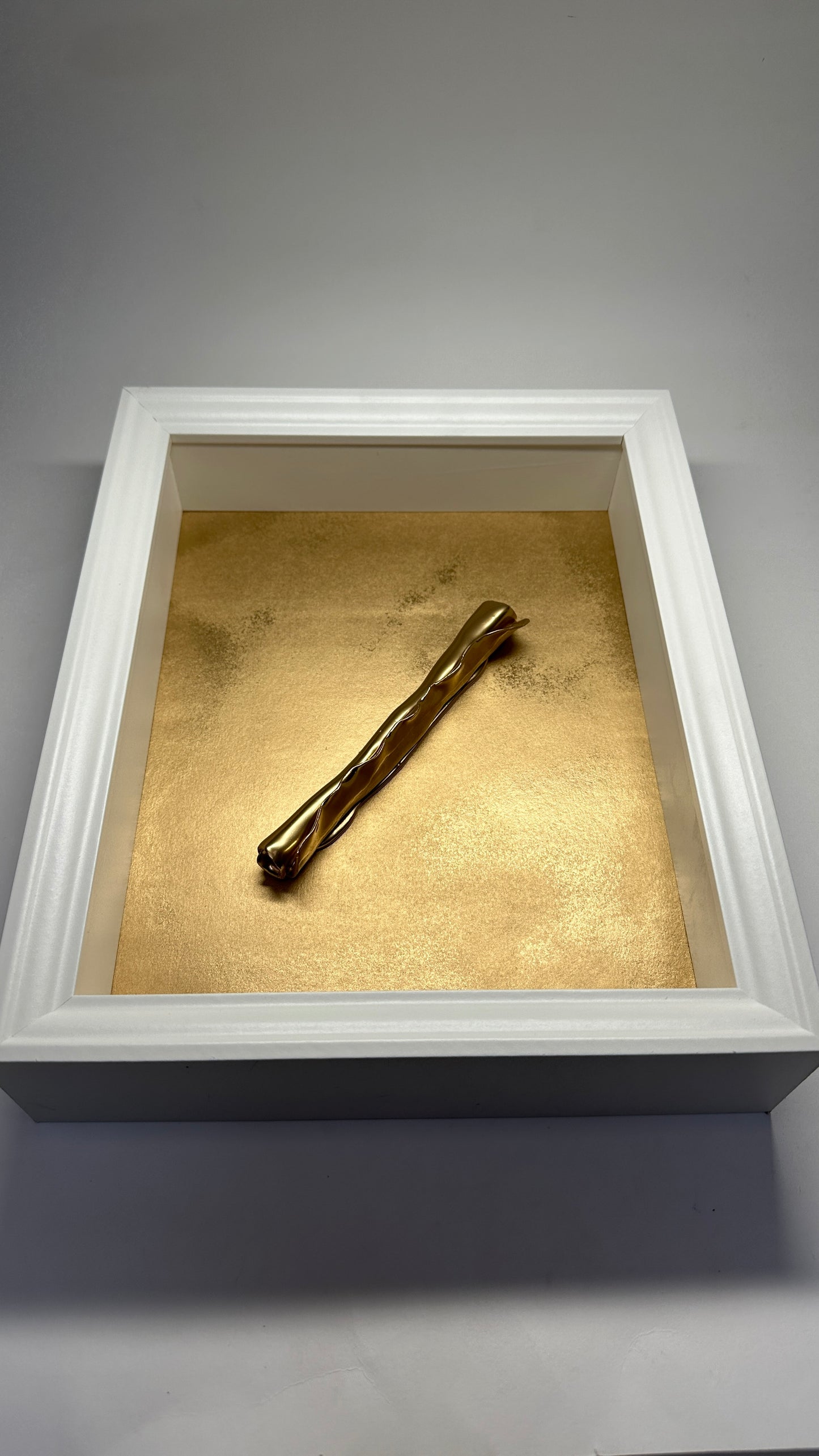 Gold Scroll framed ceramic wall piece