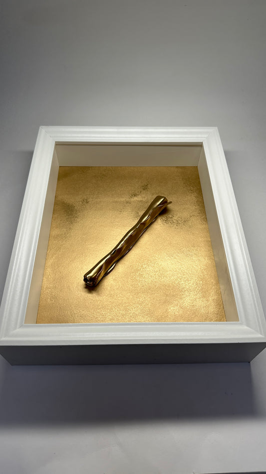 Gold Scroll framed ceramic wall piece