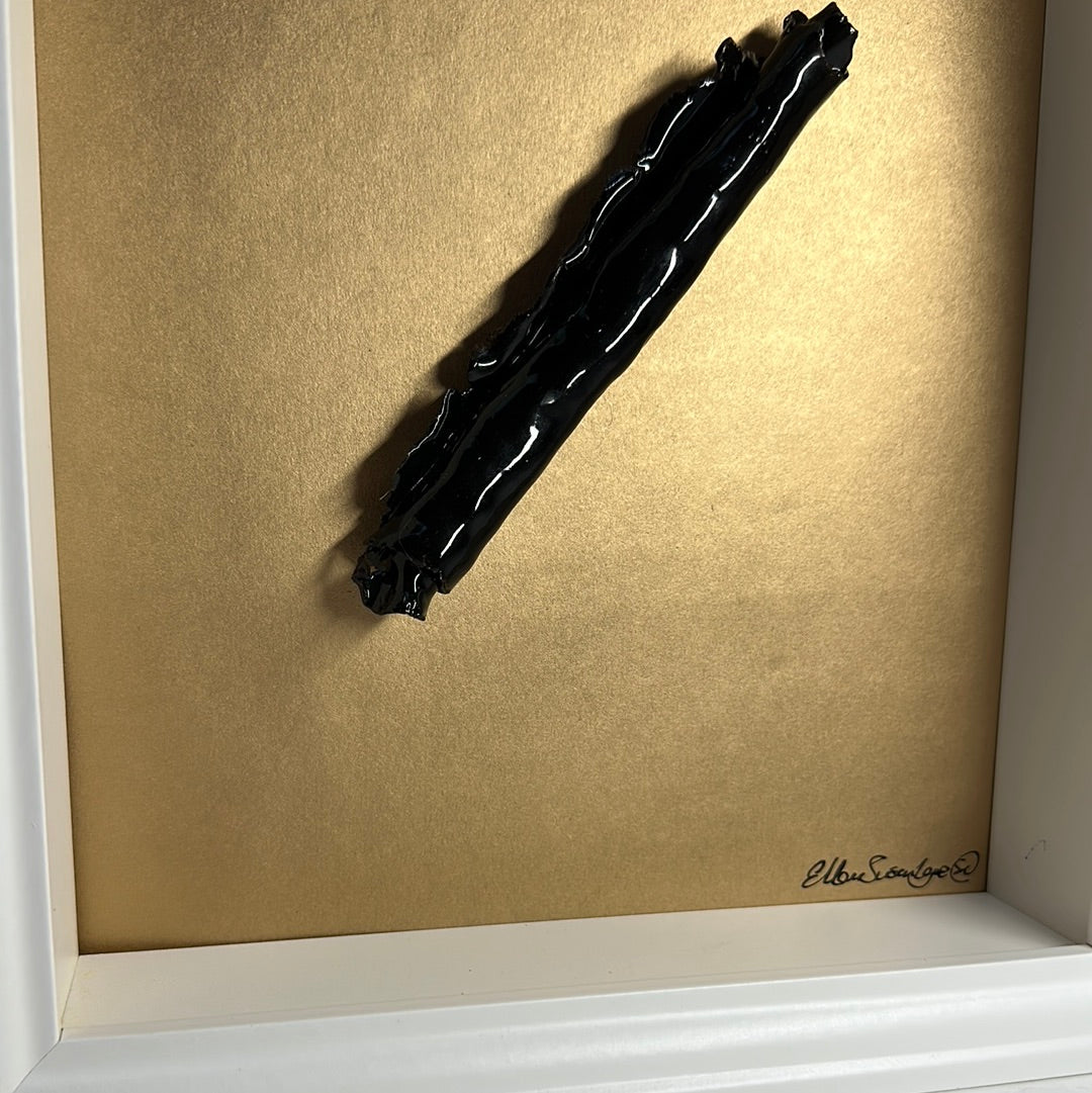 Black Ceramic Scroll Framed Wall Piece
