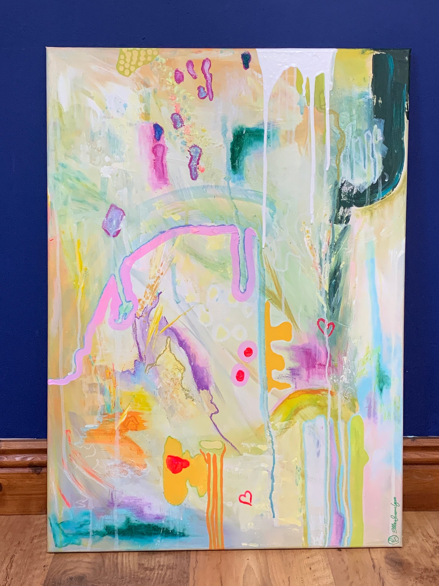 “Aoibhneas” Original Painting Acrylic & Oil pastel on Canvas