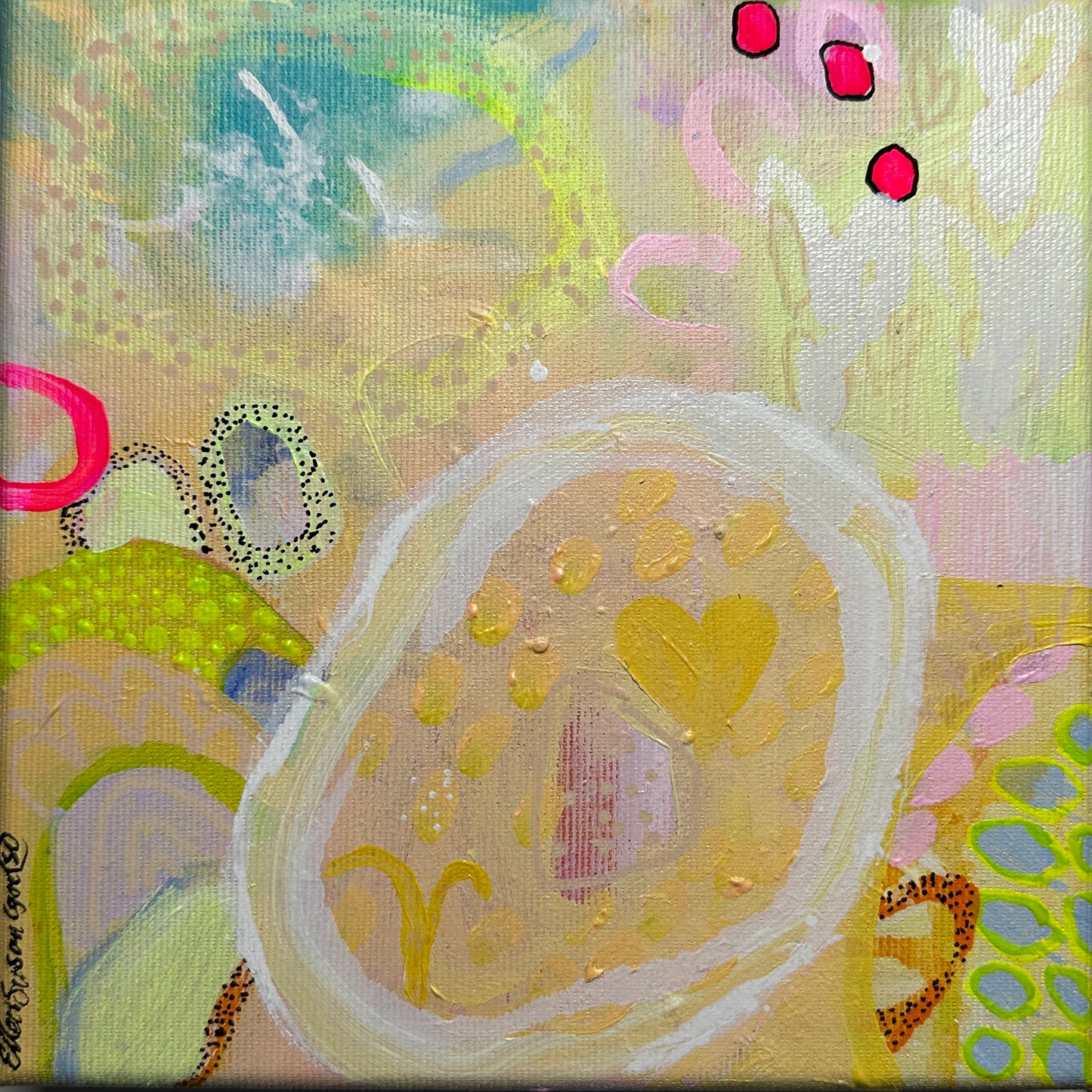 Framed “FRUIT SALAD” Acrylic Painting