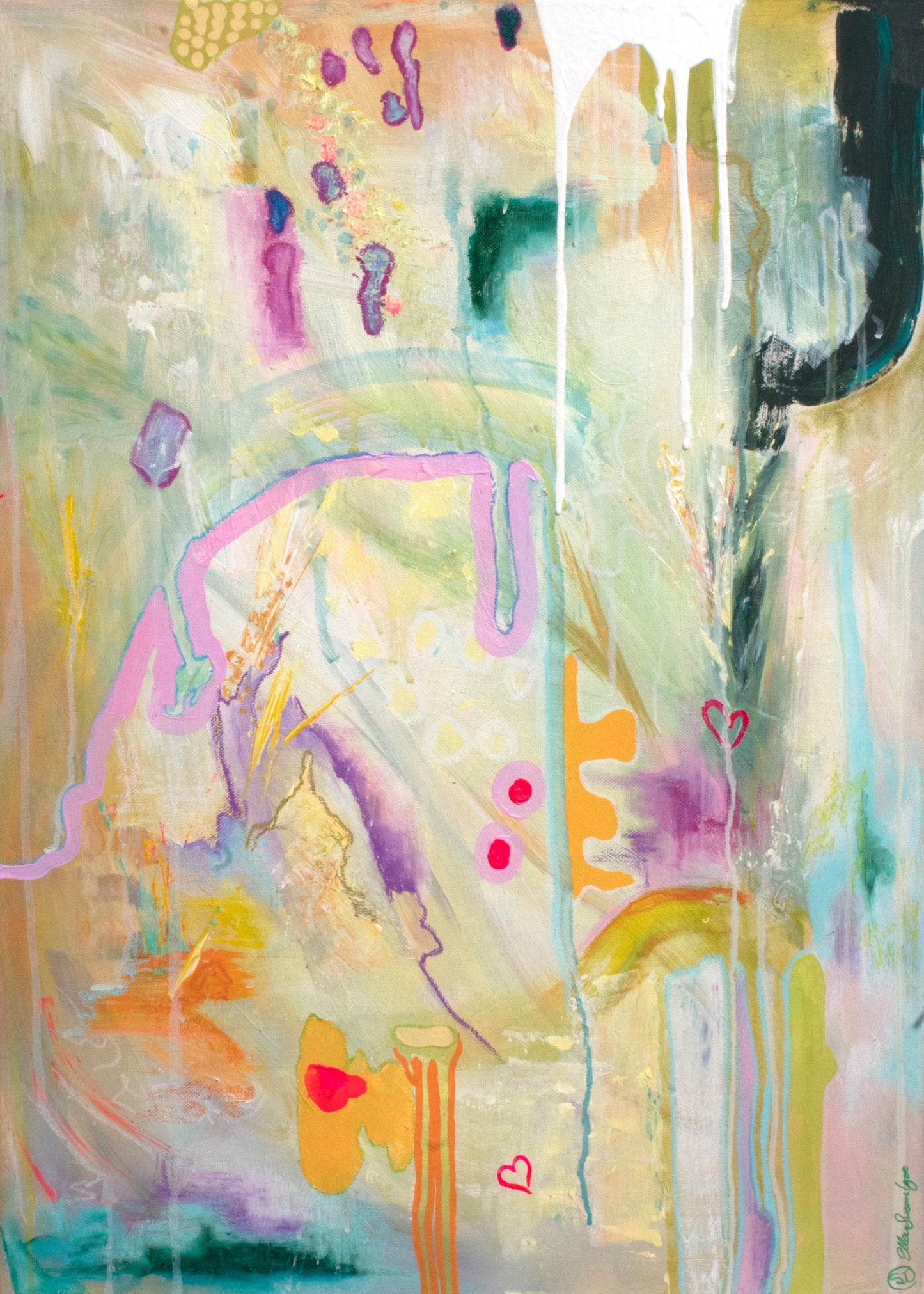 “Aoibhneas” Original Painting Acrylic & Oil pastel on Canvas