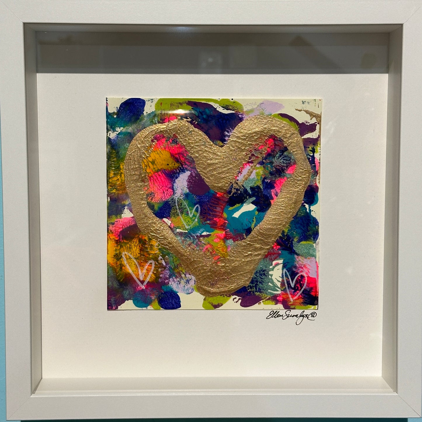 Framed Original Heart Monoprint