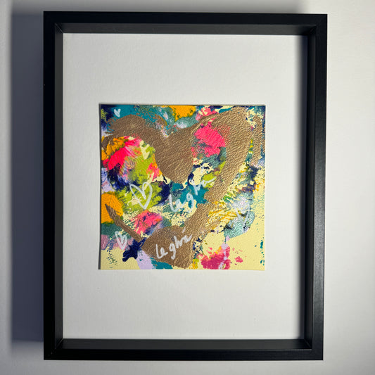 Framed Original Heart Monoprint