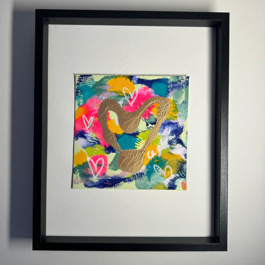 Framed Original Heart Monoprint