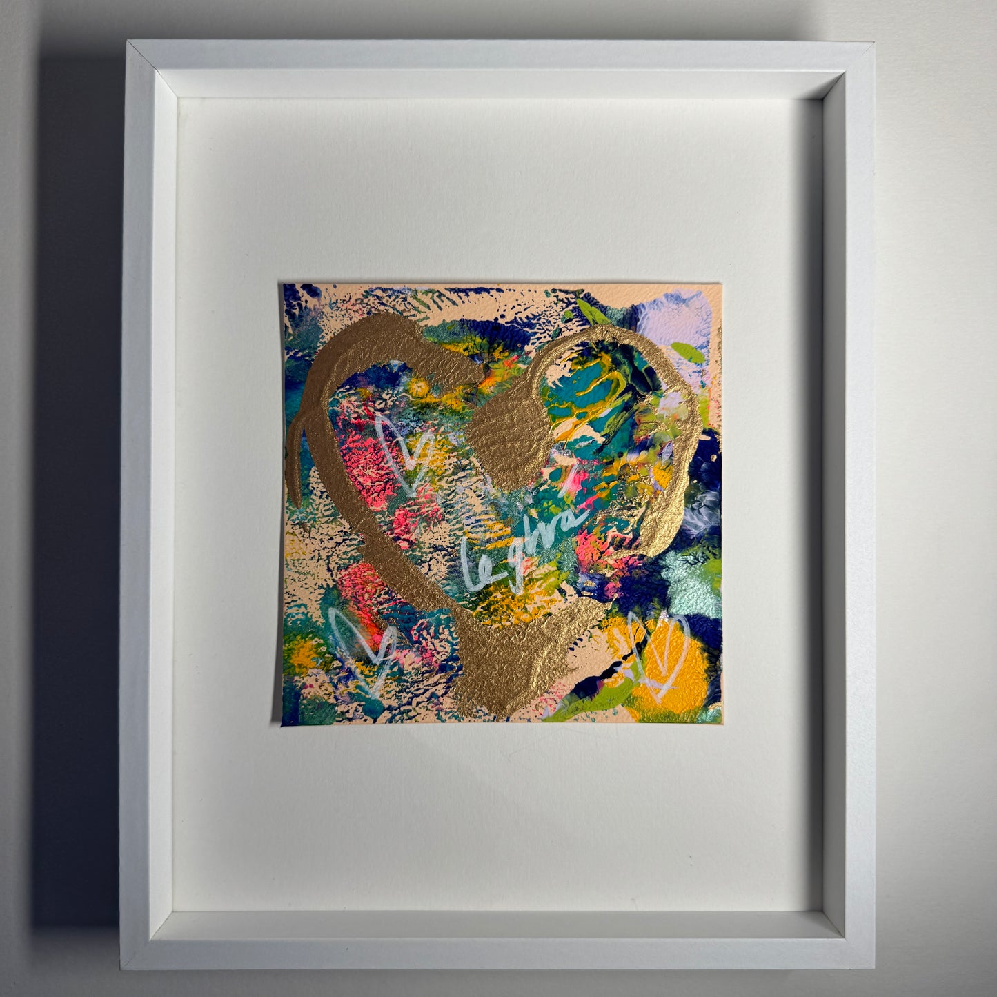 Framed Original Heart Monoprint