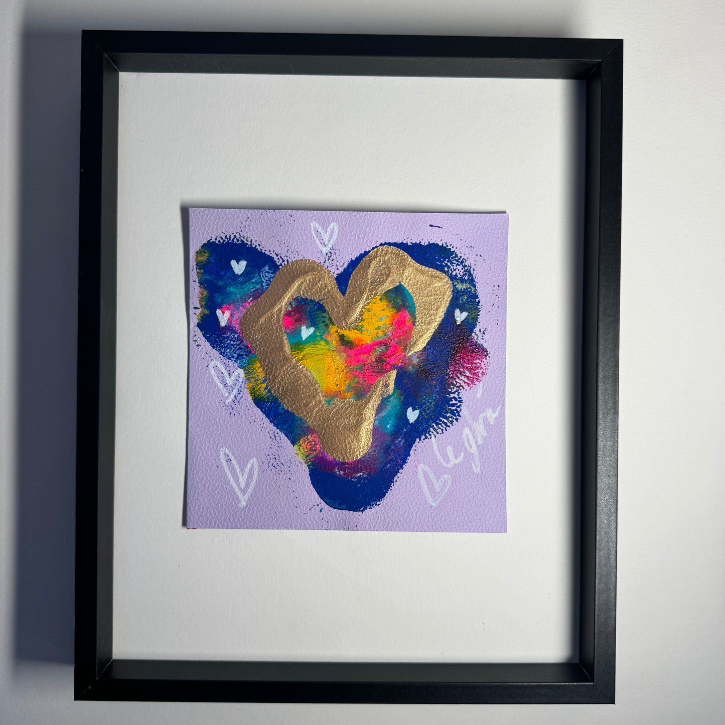 Framed Original Heart Monoprint