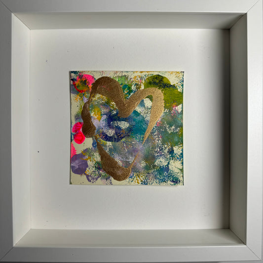 Framed Original Heart Monoprint