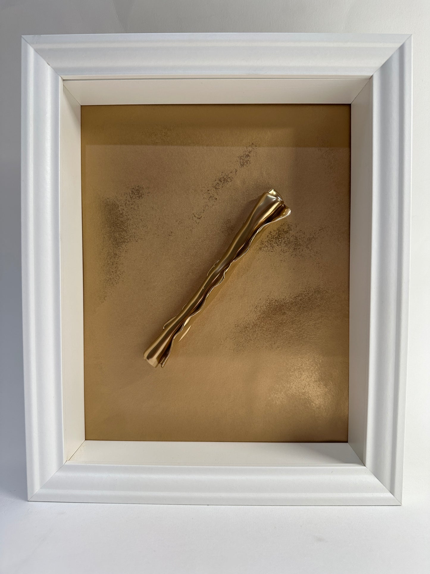 Gold Scroll framed ceramic wall piece