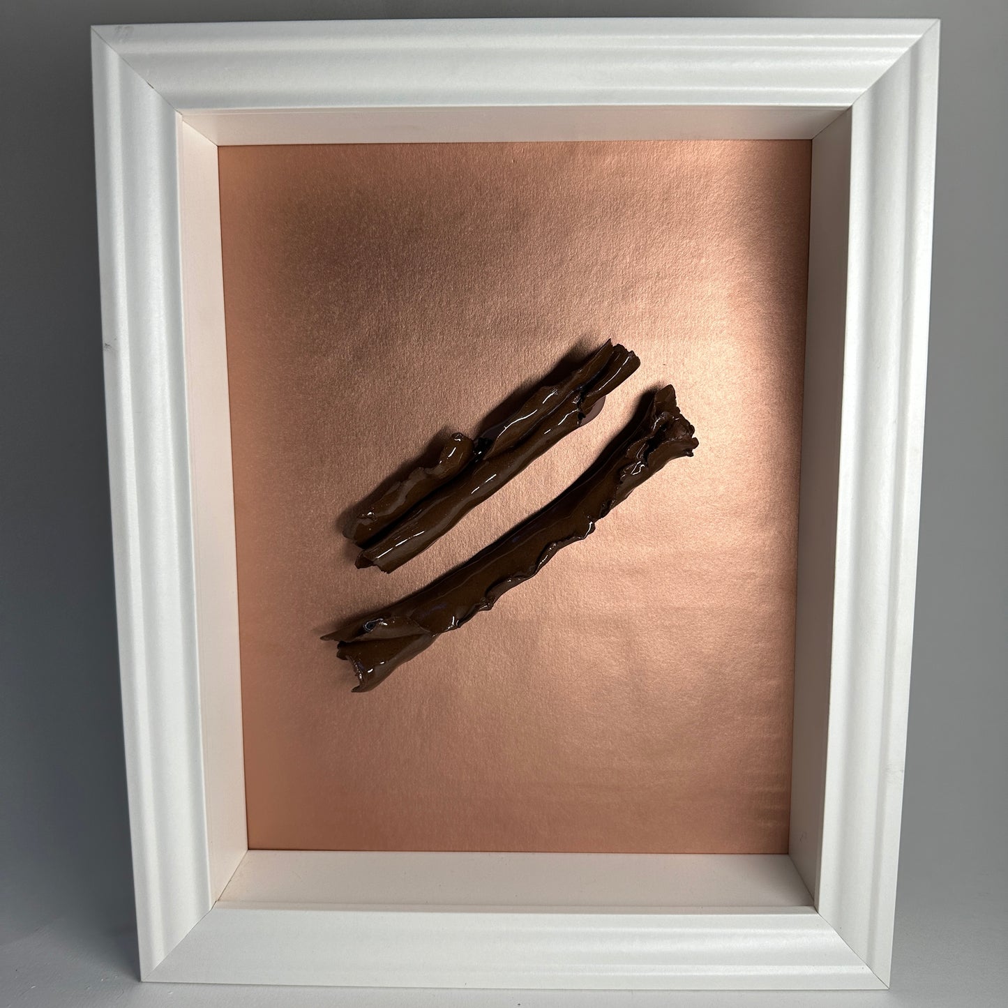 Brown & Copper Ceramic Scroll Framed Wall Piece