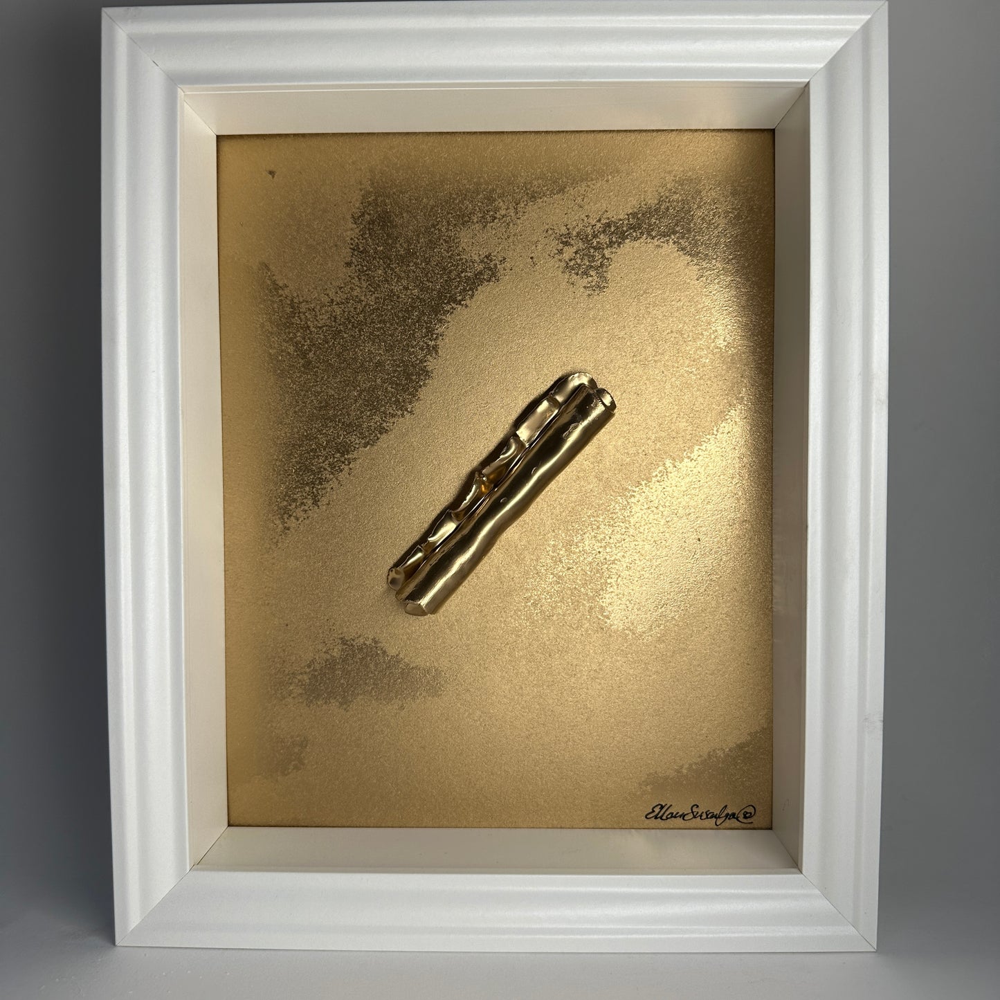 Gold Ceramic Scroll Framed Wall Piece