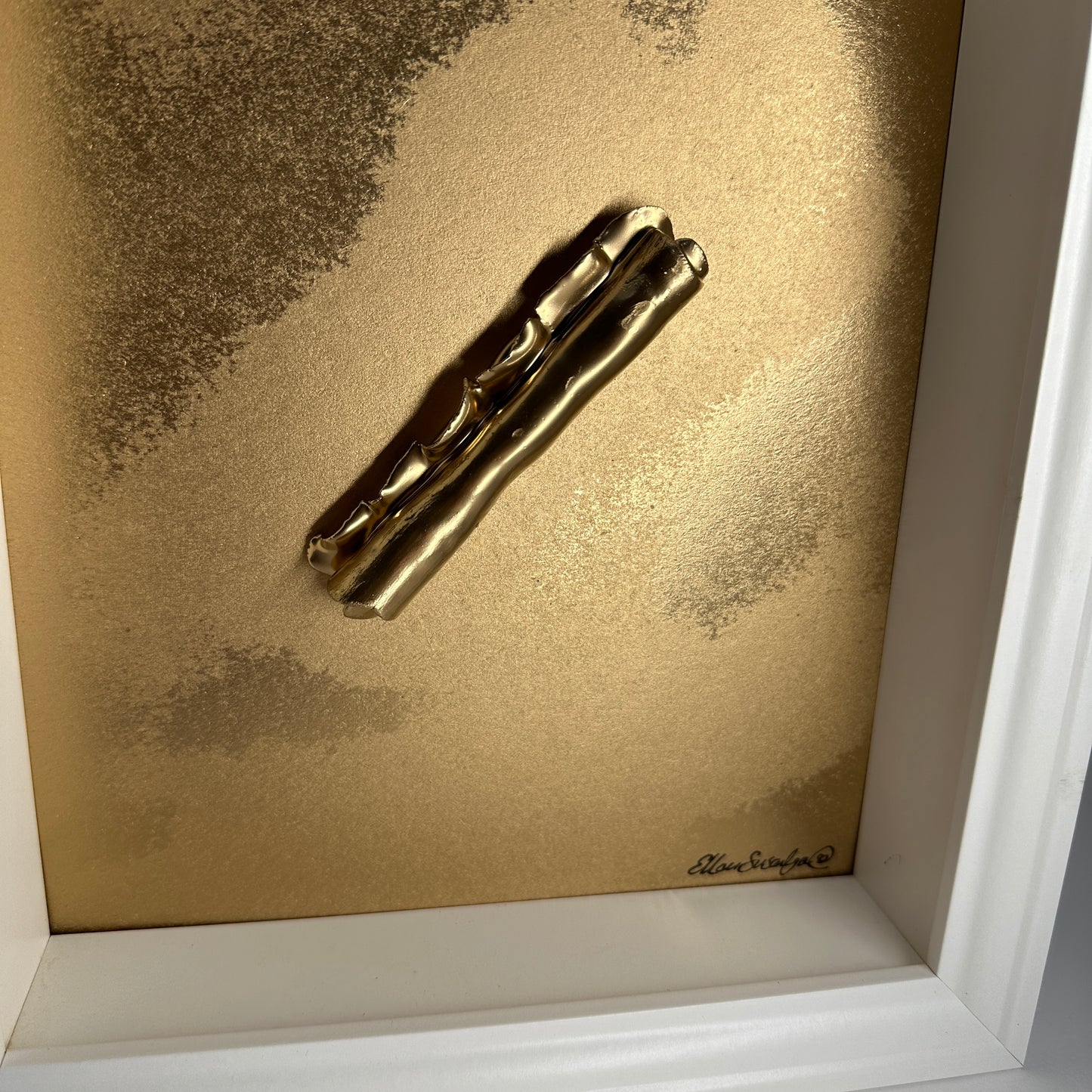 Gold Ceramic Scroll Framed Wall Piece