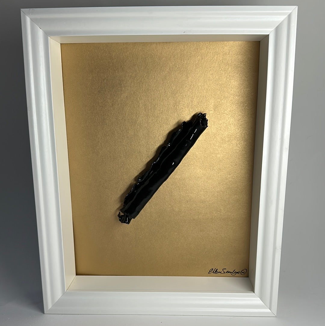Black Ceramic Scroll Framed Wall Piece