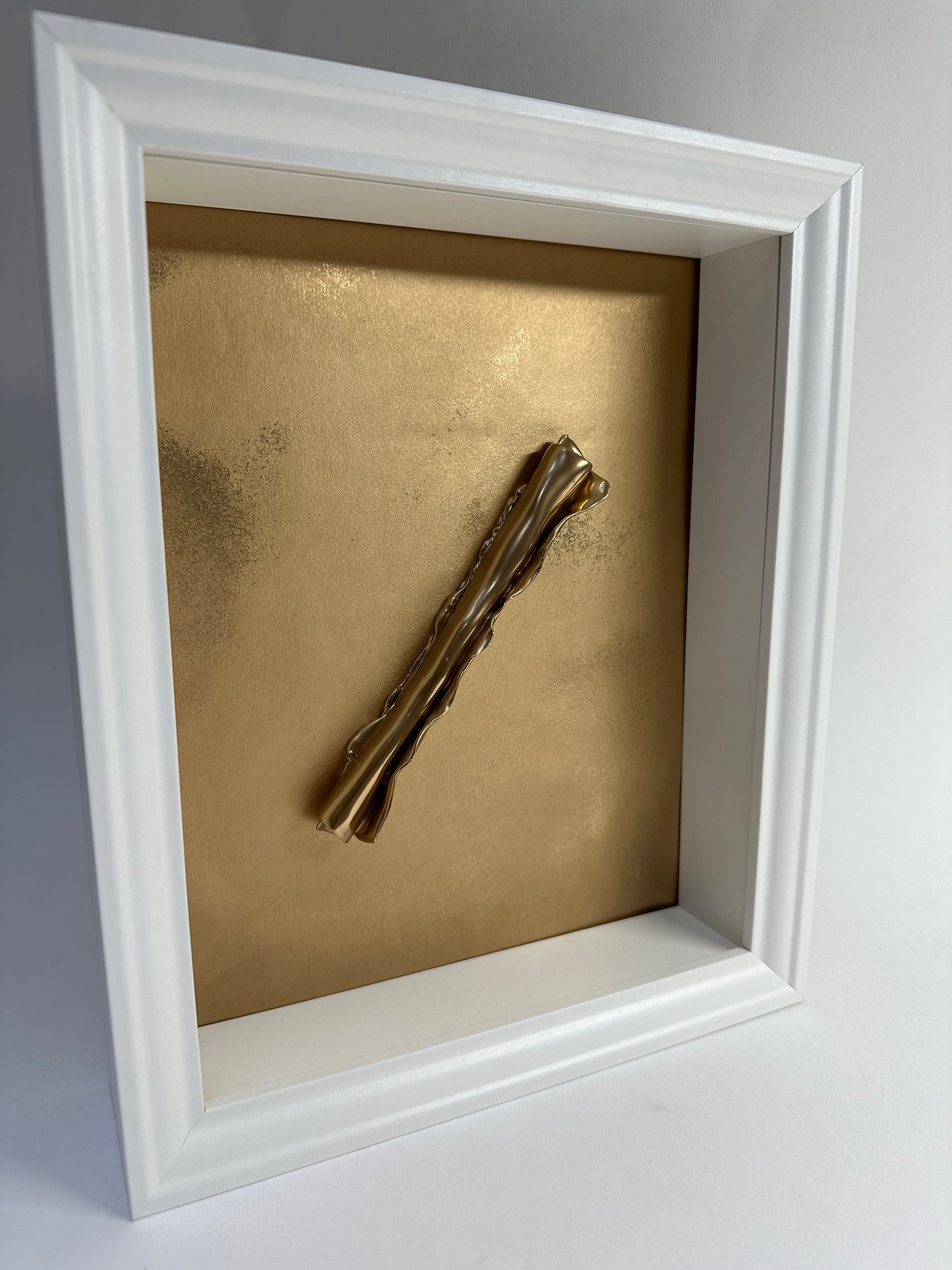 Gold Scroll framed ceramic wall piece