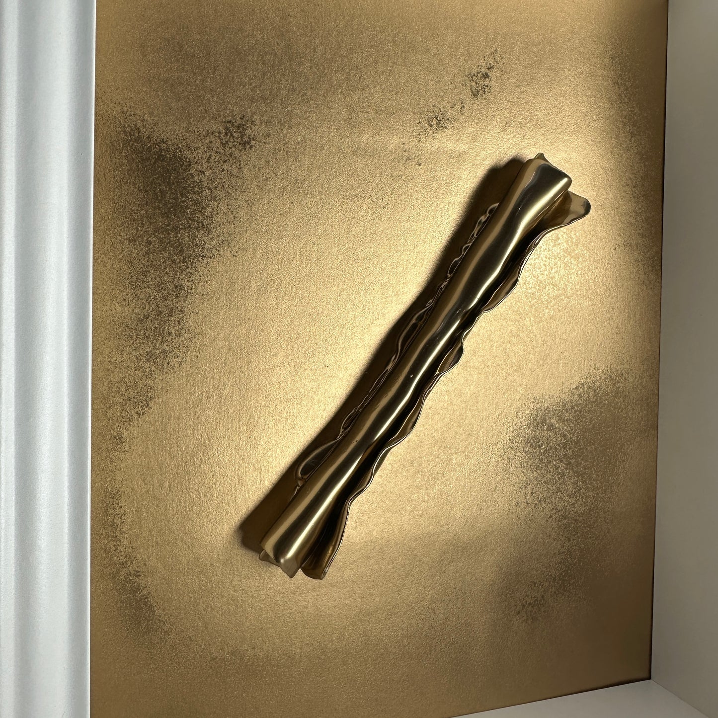 Gold Scroll framed ceramic wall piece