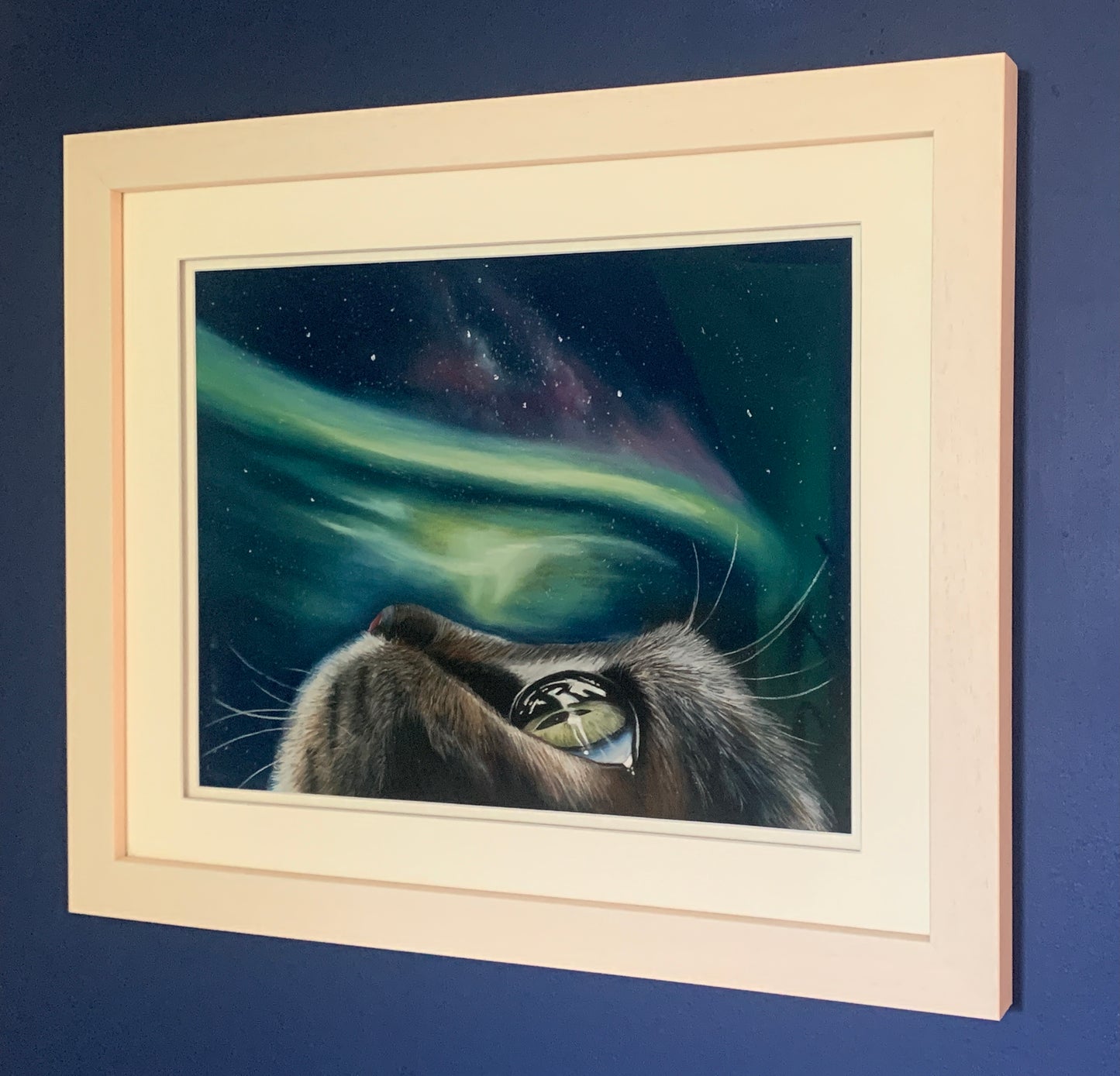 “Catnip Trip” framed original pastel artwork