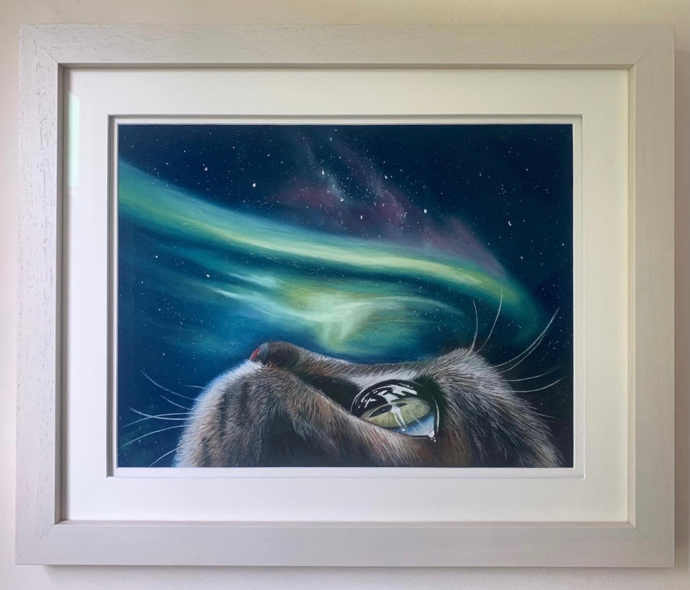 “Catnip Trip” framed original pastel artwork